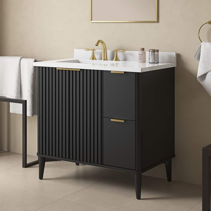 Gabi Bathroom Vanity with White Engineered Stone Top