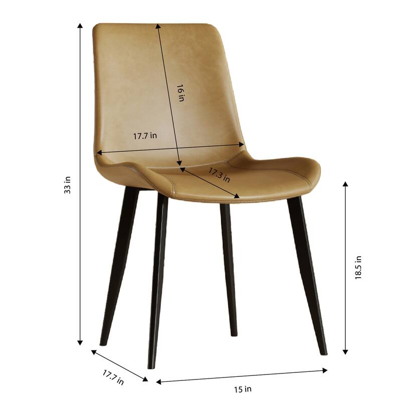 Modern Dining Chair Set Of 4 Pieces, With Floral Pu Leather Seats And Carbon Steel Legs, Suitable For Home, Restaurant