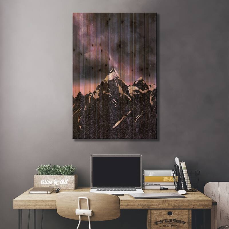 Joyful Night Print On Wood by Coralie Huon - Multi-Color