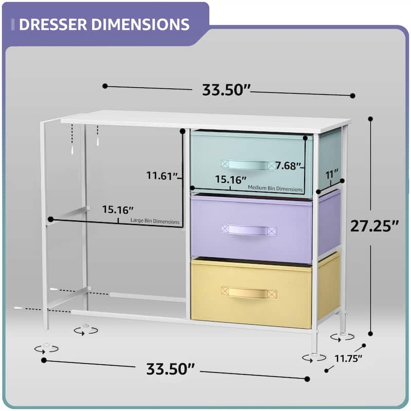 Dresser w/ 5 Drawers - Furniture Storage Tower Unit for Home, Bedroom