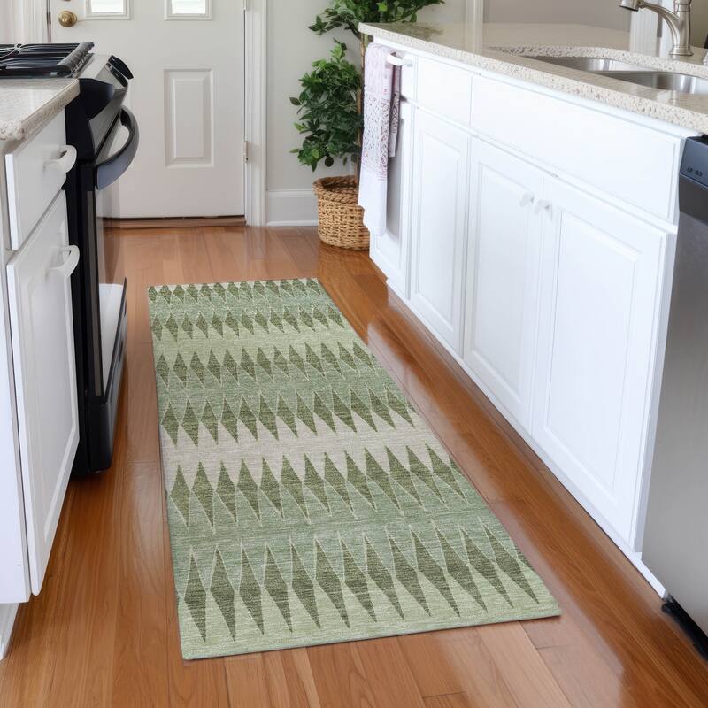 Premium Washable Super Soft Modern Ziggy Mayfield Rug - Aloe - 2'3" x 7'6"