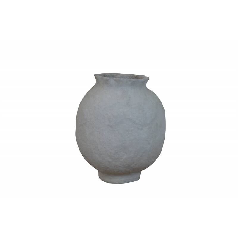 Paper Mache Vase 12.2"H - Natural White