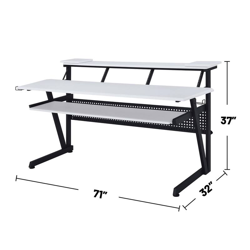 Wood and Metal Music Desk with Keyboard Tray