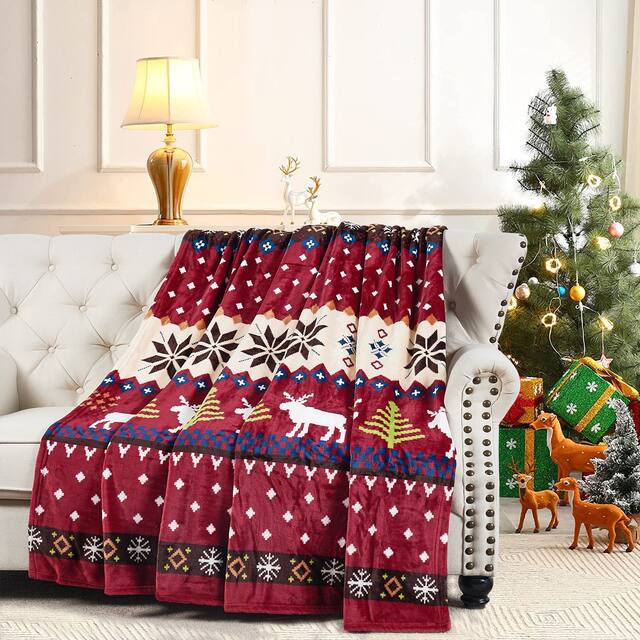Serenta Printed Christmas Flannel Fleece Blanket