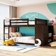 preview thumbnail 11 of 26, 57" Solid wood Full over Full Bunk Bed with 4 Drawers and 3 Shelves, Plenty of storage space, NOT Including Slats on Bottom Espresso
