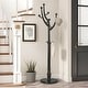preview thumbnail 132 of 140, Tree-branch Rubberwood Freestanding Coat Rack with Hooks Type D - Black