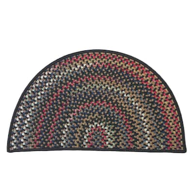 Colonial Mills Wayland Rustic Farmhouse Braided Multicolor Slice Hearth Rug
