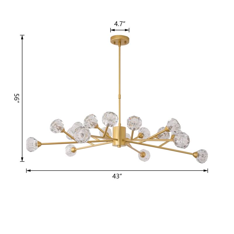 Maxax 18 - Light Dimmable Sputnik Modern Linear Chandelier