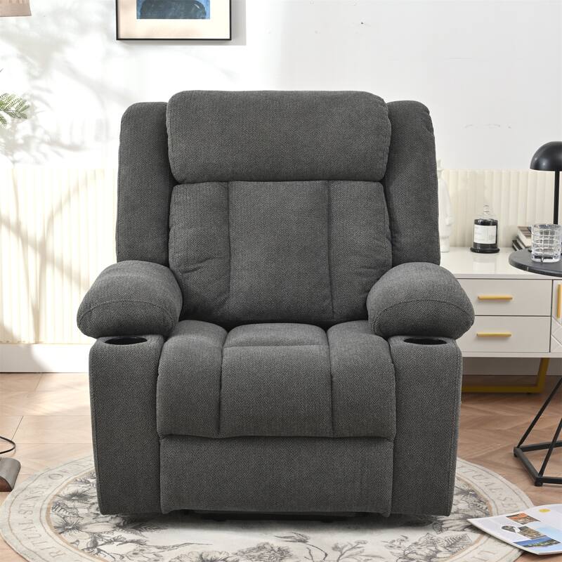 Power Lift Recliner Chair For Elderly,Fabric Lift Chairs W/ Extended Footrest With 2 Cup Holders,Side Pockets,Remote Control