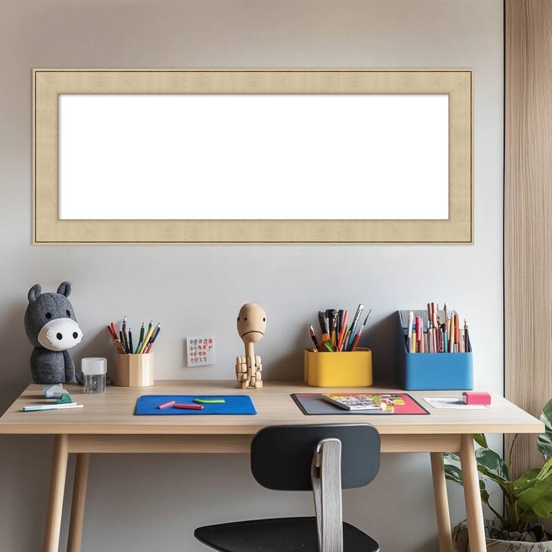 Amanti Art Classic Honey Silver Framed Dry Erase Magnetic Board