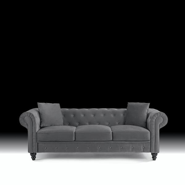 Microfiber Small Space Chesterfield Sofa On Sale Overstock 30757448