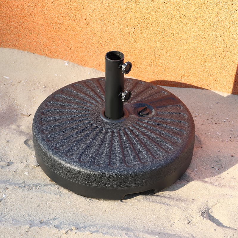 Autlaycil 7.5FT Solar Patio Umbrella with Base and Tilt,Crank - Base