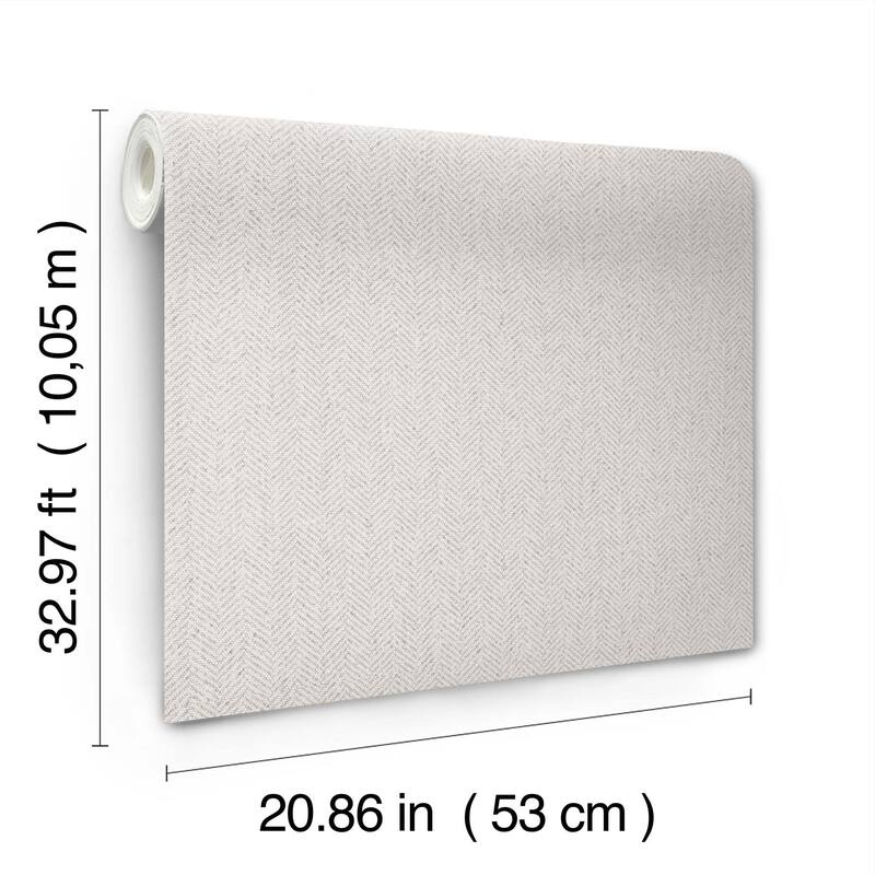 York Wallcoverings Tailored Chevron White Wallpaper