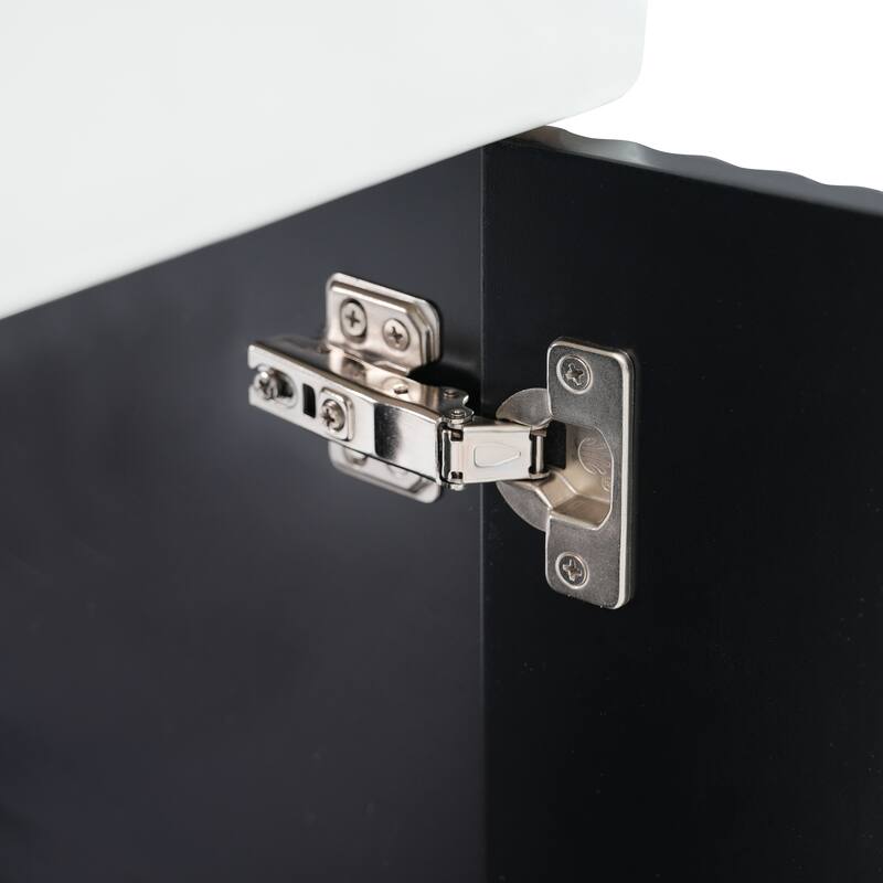 21.6 inch MDF Wall-Mounted Bathroom Vanity Set with Integrated Ceramic Sink with Open shelf and oft-Close