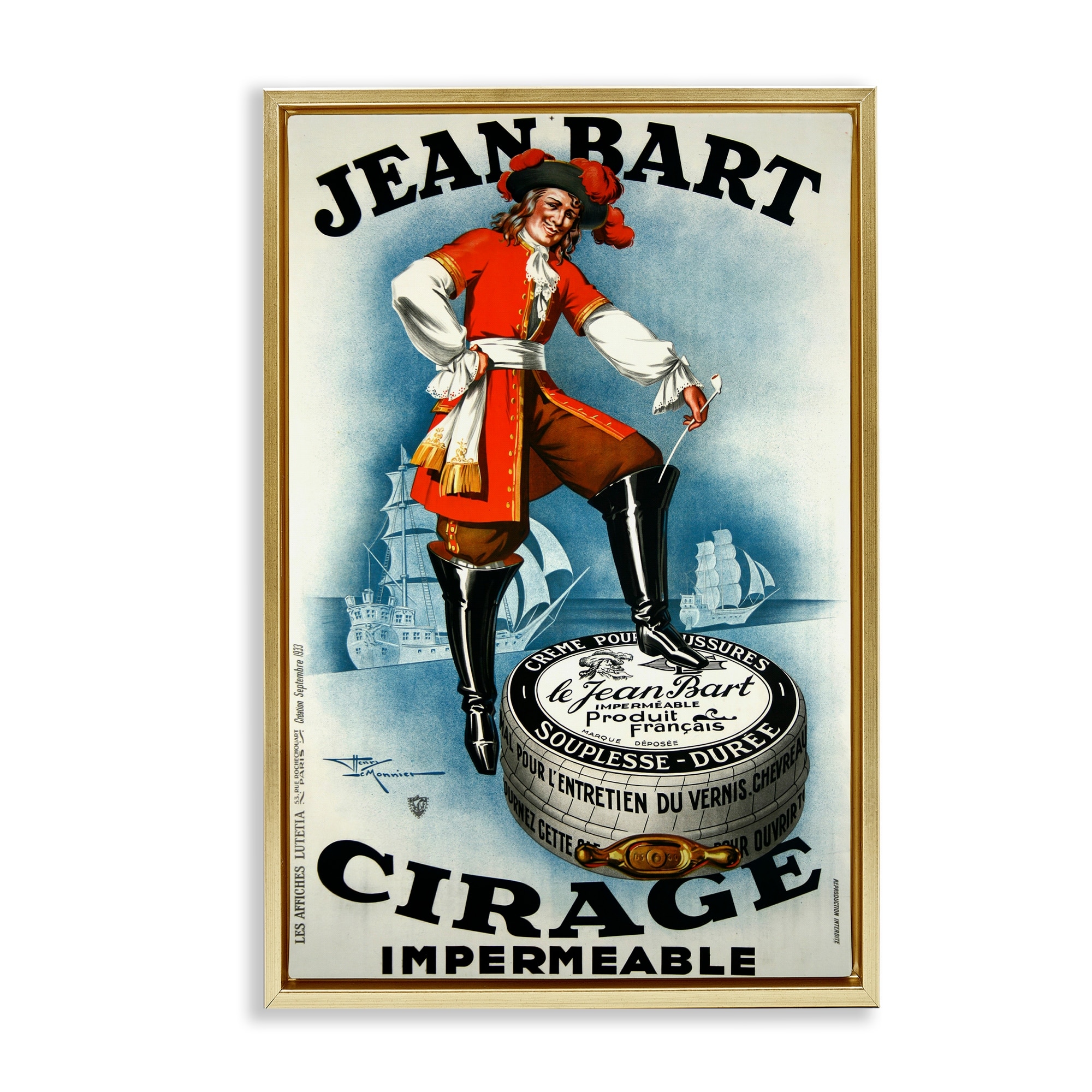 Stupell Antique Shoe Wax Advertisement Framed Floater Canvas Wall Art Design By Marcus Jules