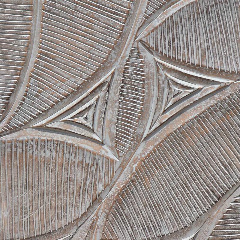 2pc Wood Wall Art Panels | 16x48 Inch Abstract Geometric and Wave Pattern Decor| Distressed Gray