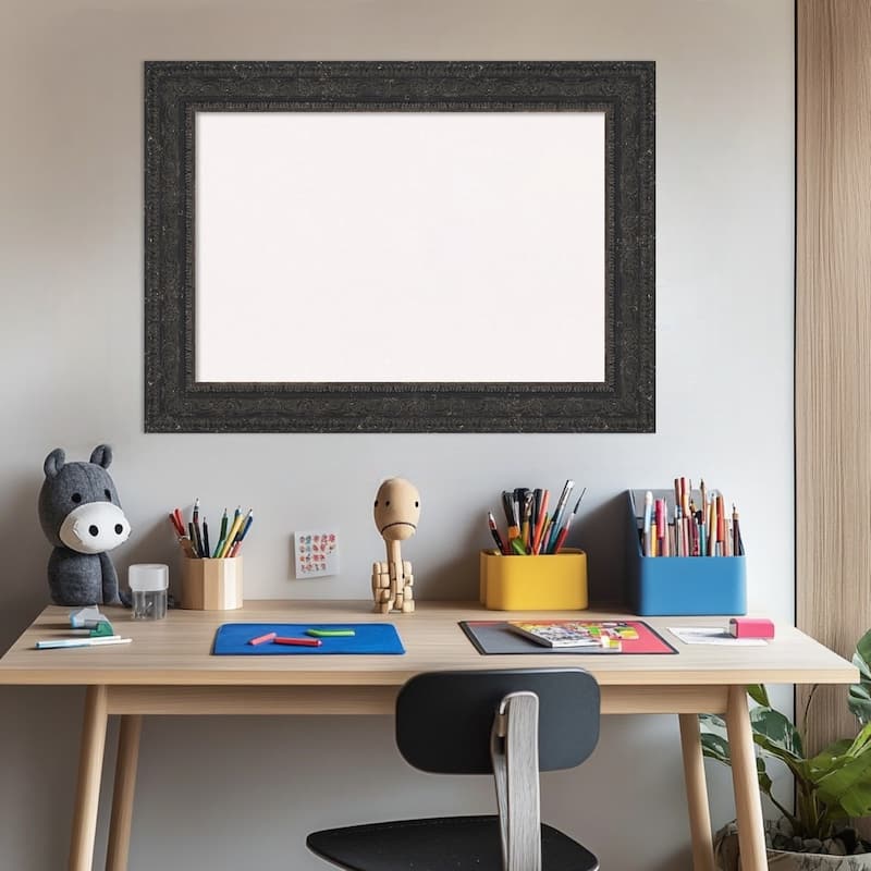 Attic Aged Black Wood Framed Cork Board - Bulletin Board, Organization Board, Pin Board