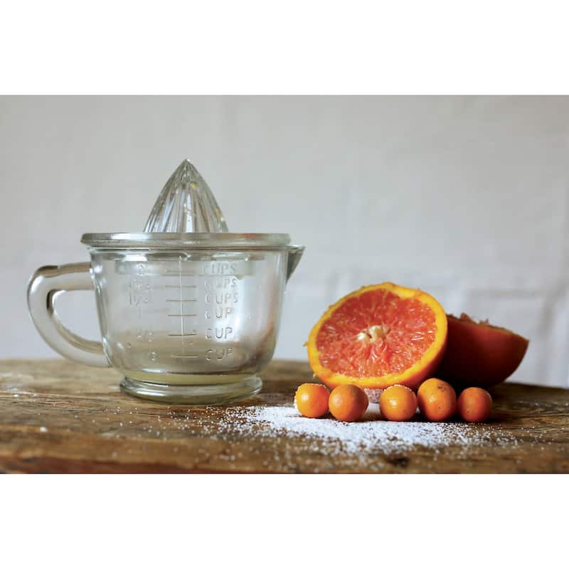 Clear Pressed Glass Juicer (Set of 2 Pieces)