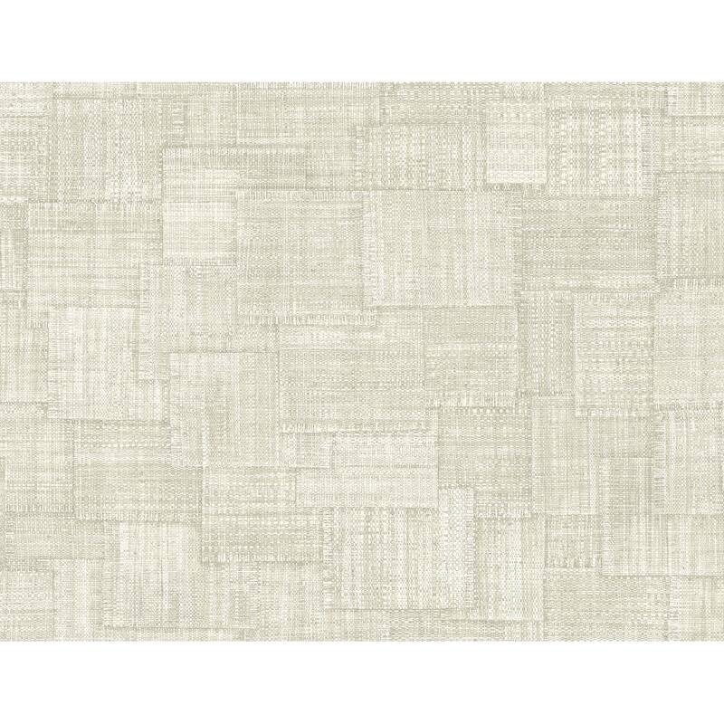 Seabrook Designs Woven Blocks Embossed Vinyl Unpasted Wallpaper - 27 in W x 27 ft. L - Oyster