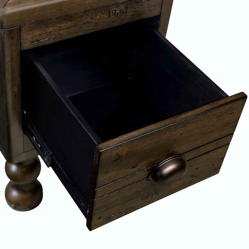 23.6" Rectangle Narrow Side Table with Drawer, Vintage Nightstand
