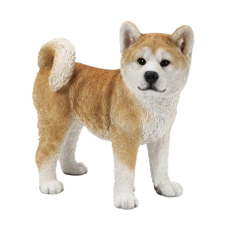 14" Standing Akita Dog Outdoor Garden Statue