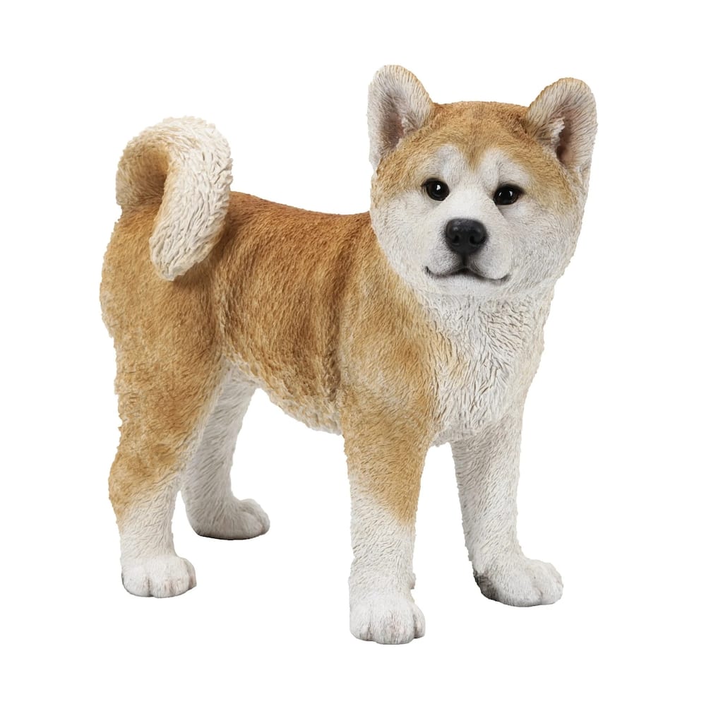 14" Standing Akita Dog Outdoor Garden Statue