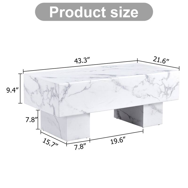 Wooden Coffee Table with Rectangle Table Top