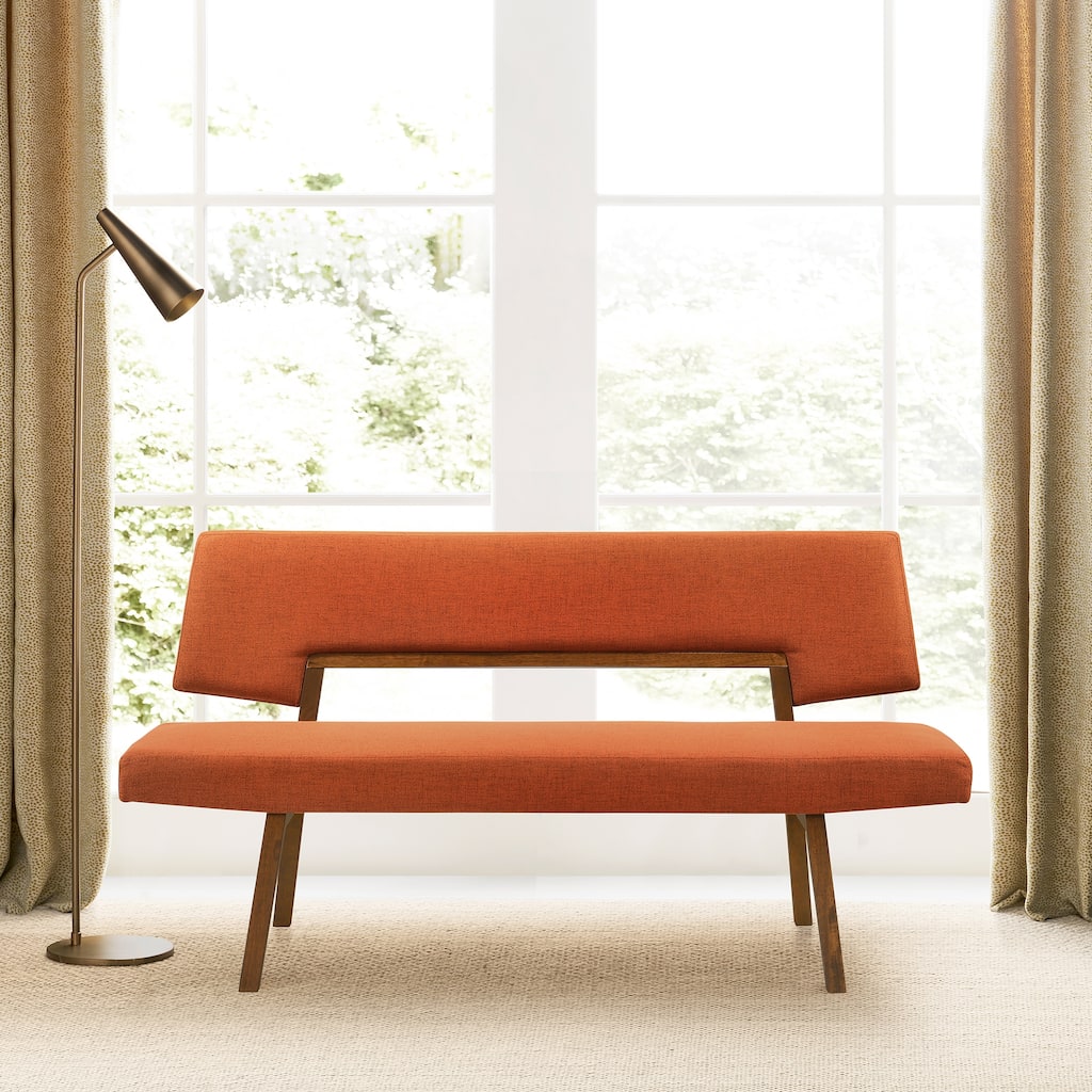 Channell Mid-Century 63" Upholstered Wood Entryway Dining Bench