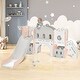 preview thumbnail 28 of 43, Toddler Slide Set, Kids Slide Playset Structure Castle Climber w/Basketball Hoop, Toy Storage Organizer, Kids Climbers Playhouse Pink