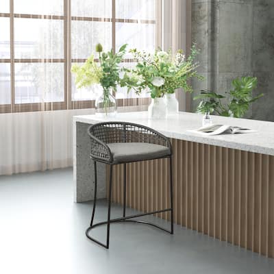 Madison Park Carmel Woven Counter Stool 25"