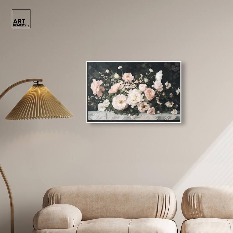 Marble and Blooms Canvas by Art Remedy