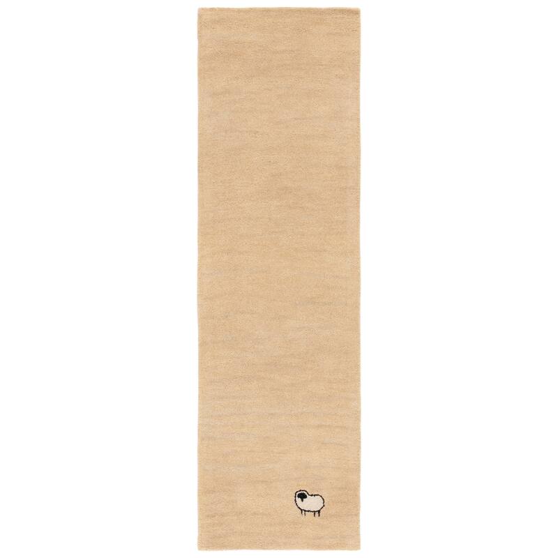 SAFAVIEH Handmade Himalaya Tulip Medallion Modern & Contemporary Wool Rug - 2'3" x 8' Runner - Beige