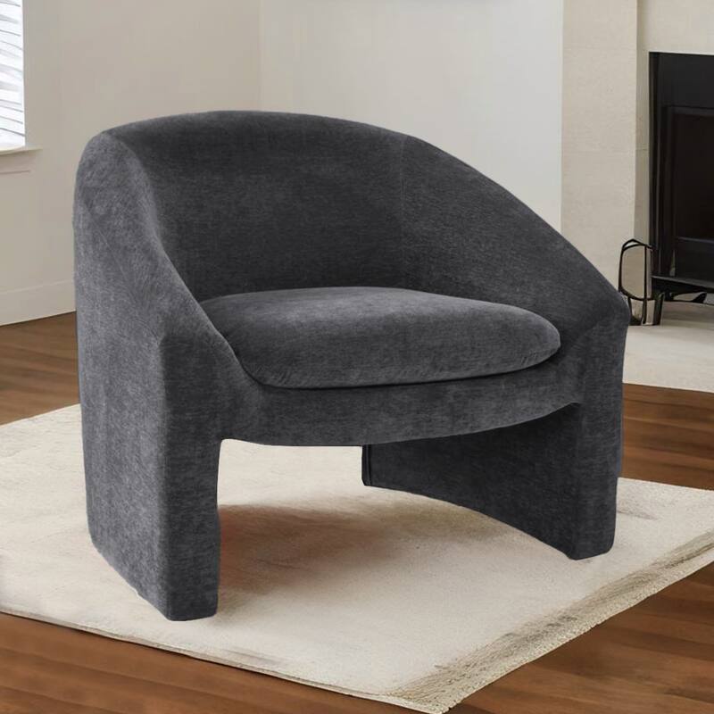 Chenille Upholstered Barrel Chair