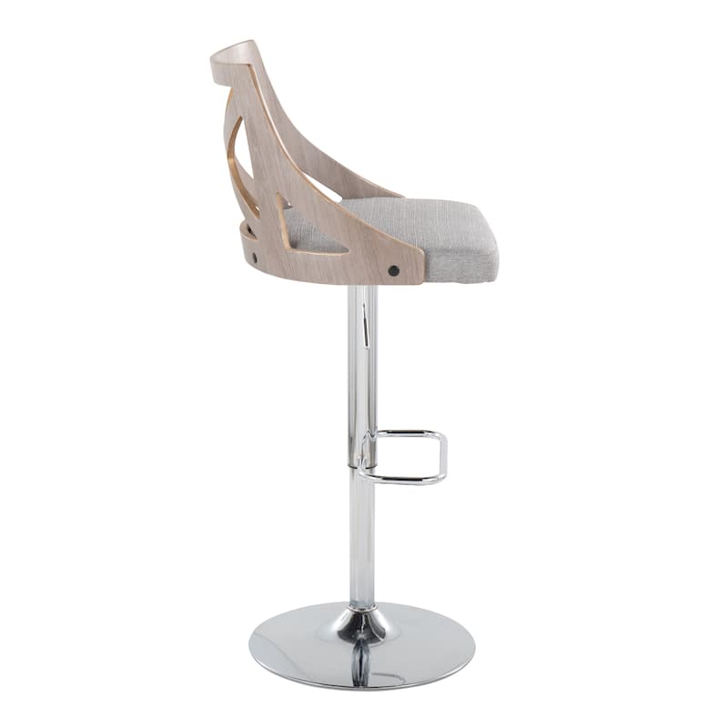 The Gray Barn Charlotte Adjustable Bar Stool with Rounded Rectangular Footrest (Set of 2)