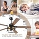 preview thumbnail 6 of 39, 52 Inch Indoor and Outdoor Farmhouse Ceiling Fan with Light DC motor Wooden Blades Waterproof