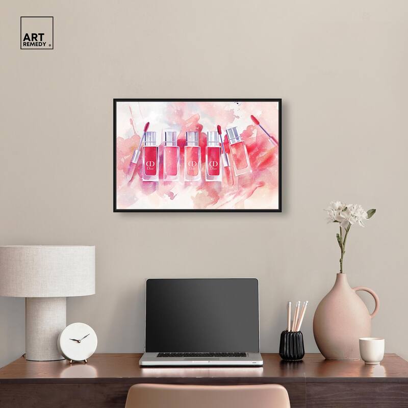 Lip Gloss Splash Canvas by Art Remedy