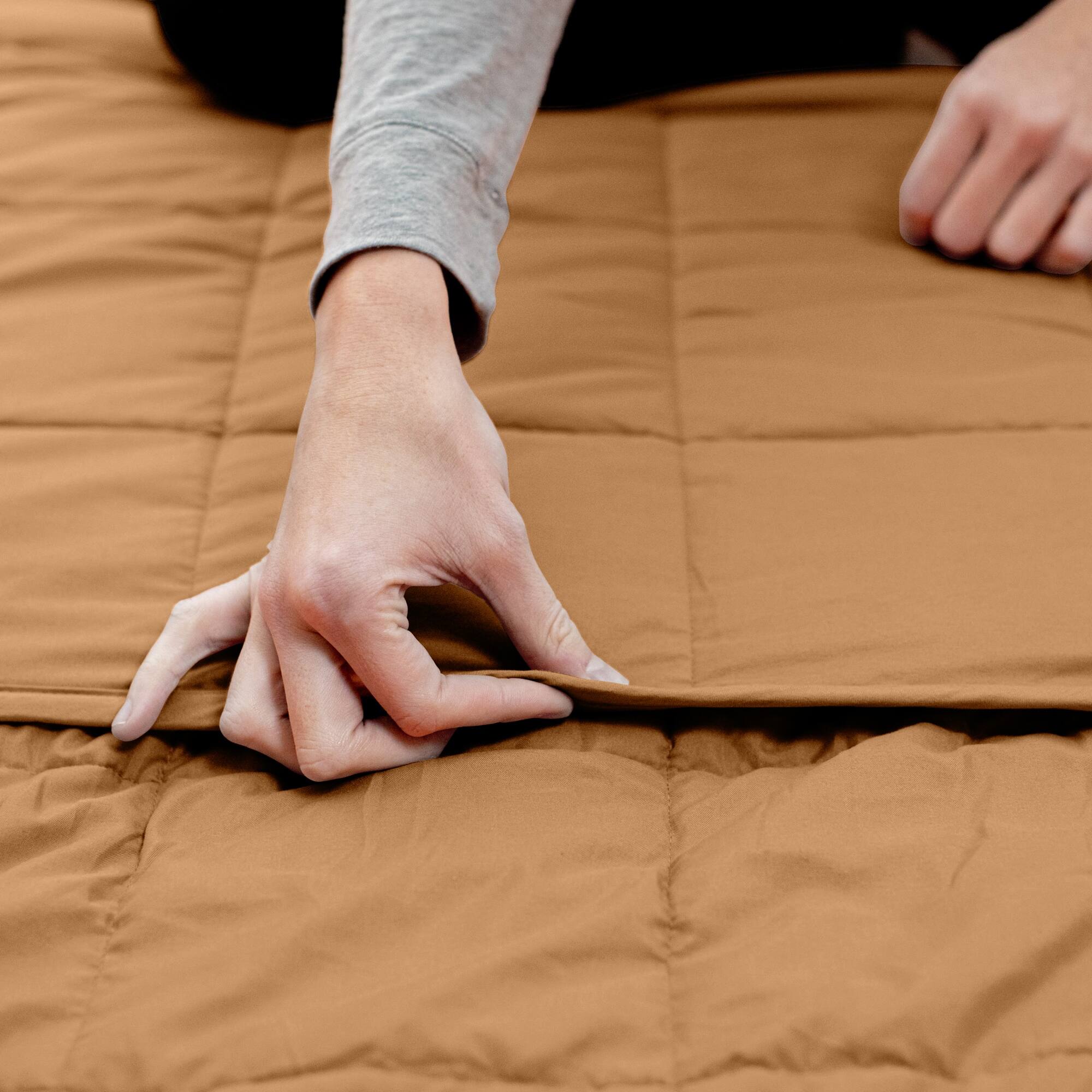 Quilted Microfiber Weighted Blanket 10 lbs. Taupe Bed Bath & Beyond