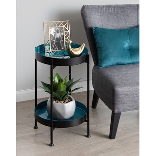 Kate and Laurel Nira Two-Tiered Metal Side Table - 15x15x24