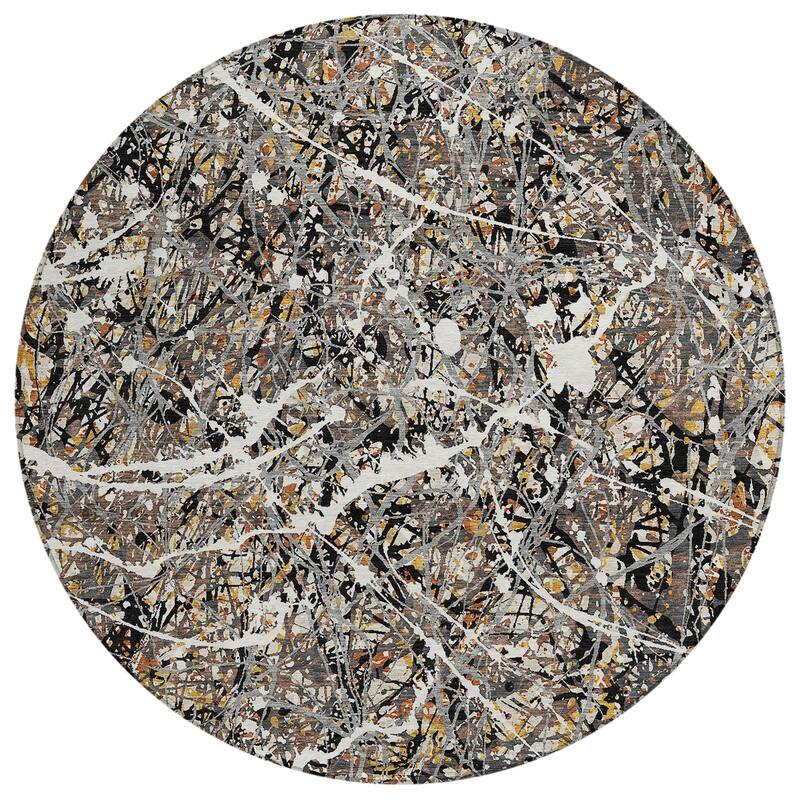 Machine Washable Indoor/ Outdoor Modern Splatter Chantille Rug