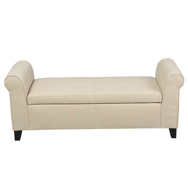 Roomfitters Upholstered Storage Bench Ottoman with Hidden Compartment, Tufted Entryway Bedroom Bench