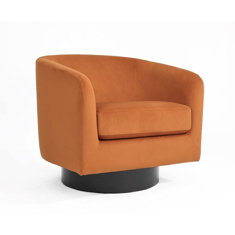 UIXE Set of 2 Swivel Barrel Accent Chair Velvet Armchair For Living Room