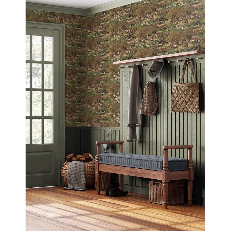 Harry & Grace Taunton Hunt Scene Premium Matte Non-Woven Peel and Stick Wallpaper