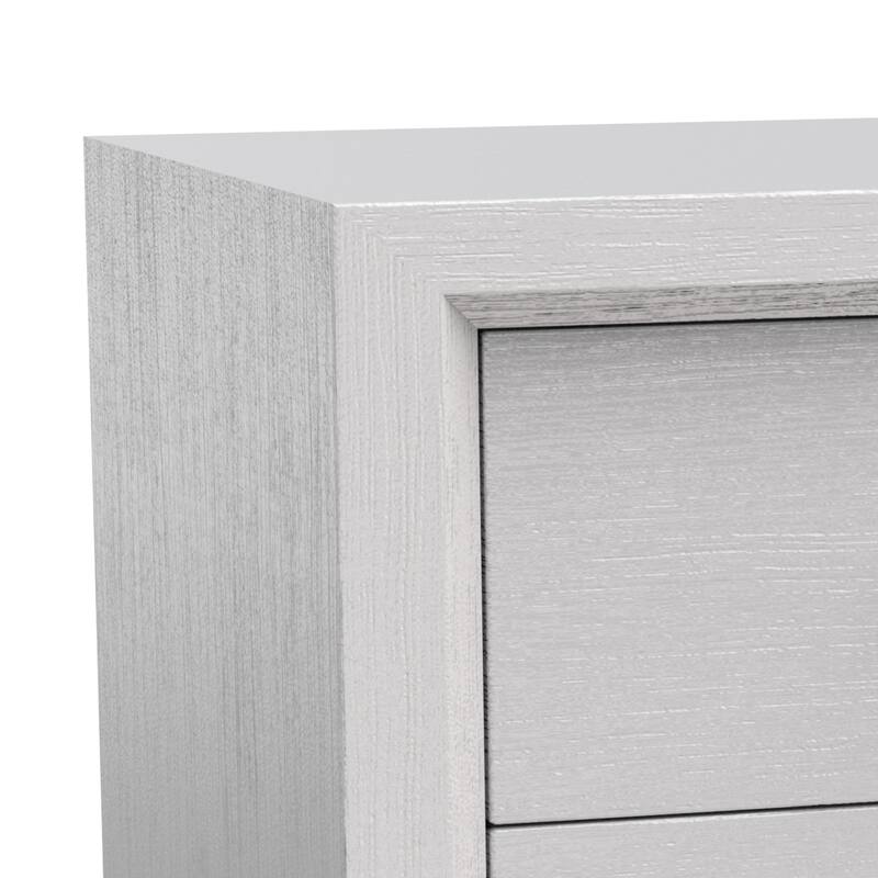 Contemporary White Solid Wood 2-Drawer Nightstand End Table