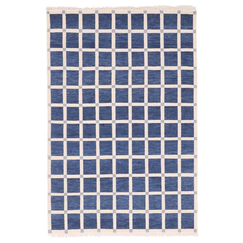 ECARPETGALLERY Hand-knotted Pak Finest Gabbeh Navy Wool Rug - 4'1 x 6'0