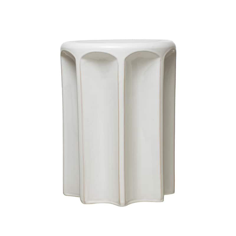 Sculpted Stoneware Stool or Side Table
