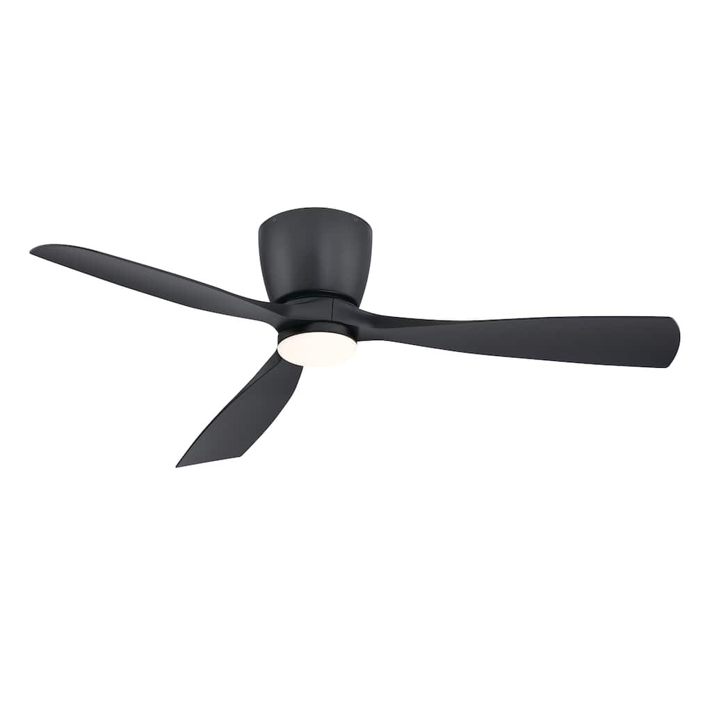 Fanimation Klinch 52 inch Indoor/Outdoor Ceiling Fan with LED Light Kit with Remote - Black