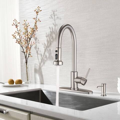 Vanityfair Single Handle Pull Down Sprayer Kitchen Sink Faucet withSoapDispenser