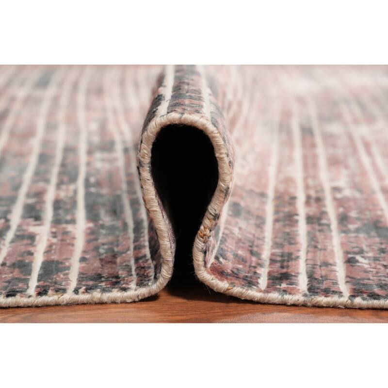Hand Knotted Oriental Viscose Silk Carpet Modern All-Over Oranges & Rust Abstract Area Rug - 5' 10'' X 4' 1''