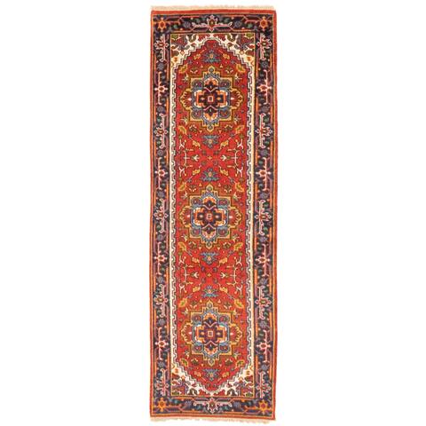 ECARPETGALLERY Hand-knotted Serapi Heritage Red Wool Rug - 2'6 x 7'10