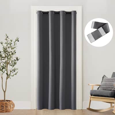Door curtain, used as a grommet privacy curtain for living room, bedroom, bathroom door